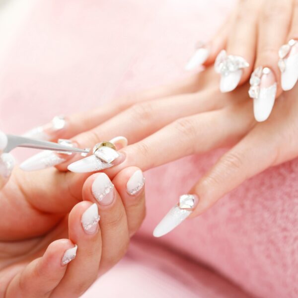 Nail artist at work