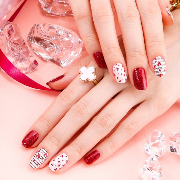 Bridal nail art with crystals