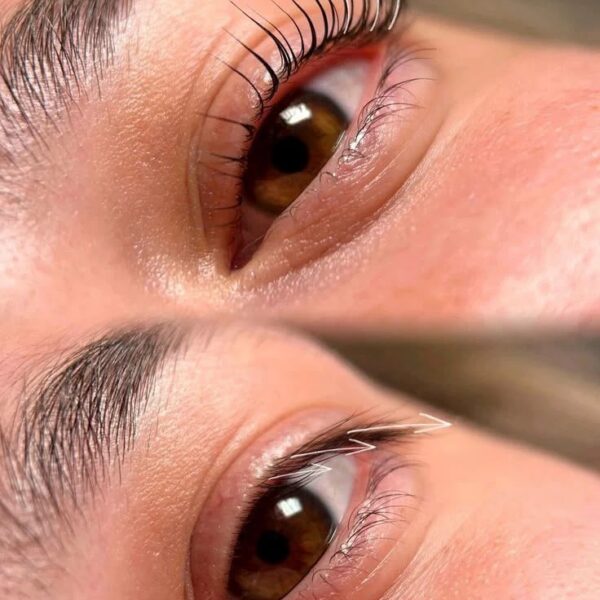 Lash lift before and after